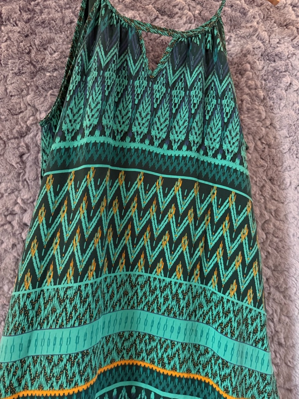 Green geometric dress | Prana Medium - Picture 2 of 6